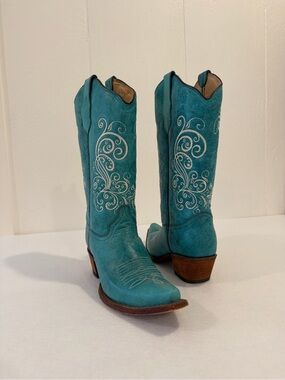 Rogers Boots Women’s Turquoise Cowboy Boots 10 New
